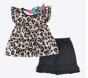 Cheetah Girl Short Set