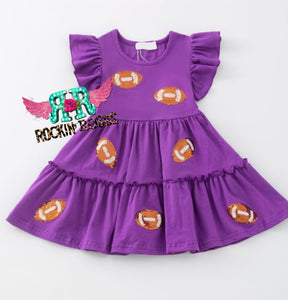 Purple Sequin Football Dress