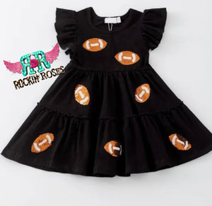 Black Sequin Football Dress