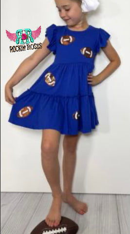 Blue Sequin Football Dress