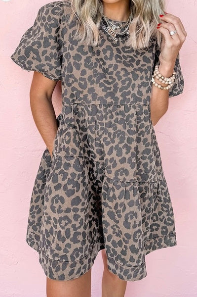 Leopard Denim Dress