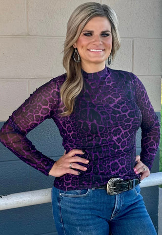 Sideline purple Mesh Top