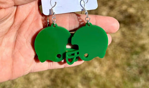 Green Helmet Earrings