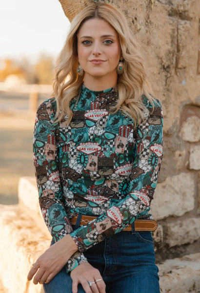 Vegas Rodeo Mesh Top