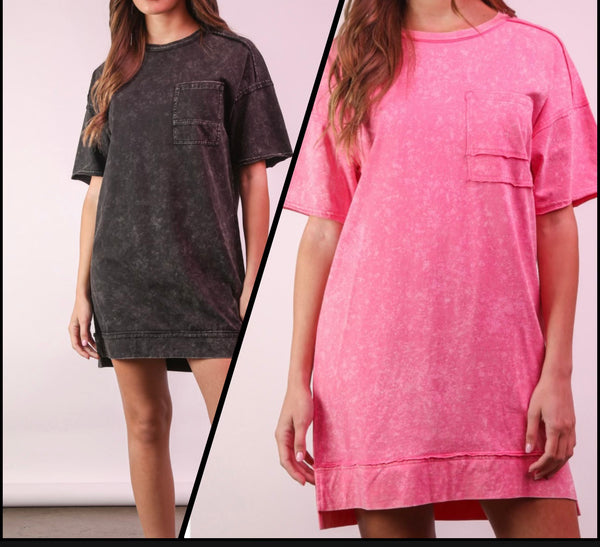 Mini Dress Black & Pink