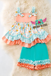 Peach & Mint Ruffle