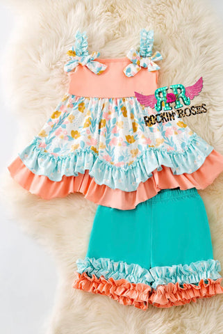 Peach & Mint Ruffle