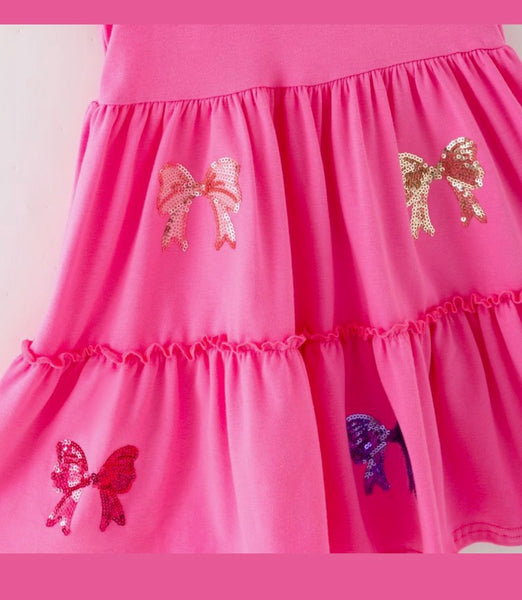 Coquette Bow Sequin Dress