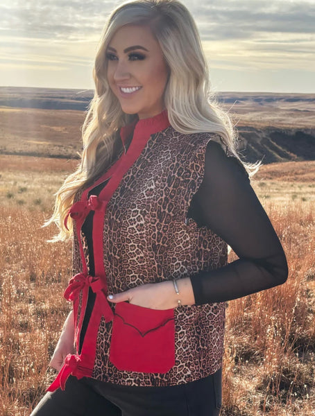 Red Dust Leopard Vest