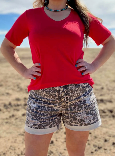 Leopard walking shorts