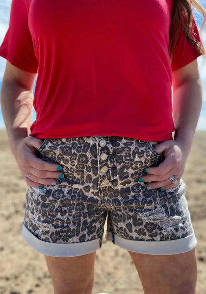 Leopard walking shorts