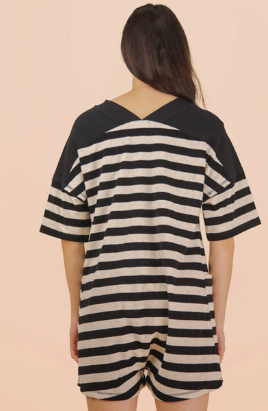 Black Stripe Romper