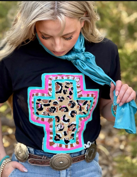 Leopard Cross Tee
