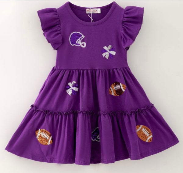 Purple Sequin Football Dress