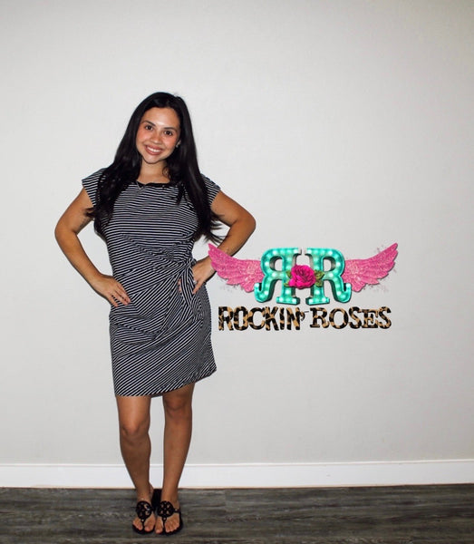 Stripe Knot Tie Dress