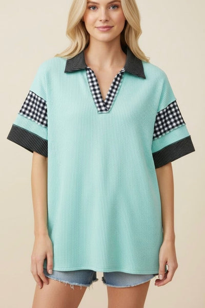 Mint V-neck Top