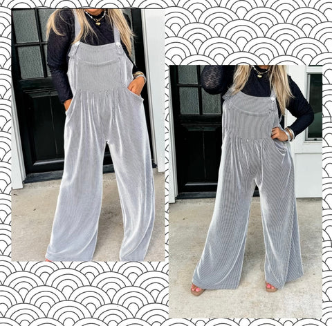 Boho overall/ Black and white